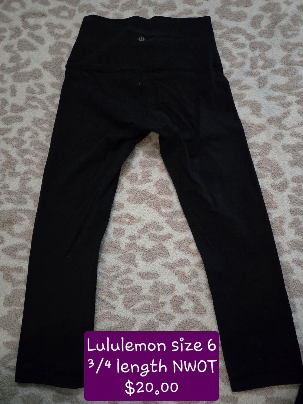 lululemon athletica Black 3/4 Leggings